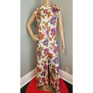 70s Vintage Poppies in Bloom Palazzo Leg Jumpsuit - XXL